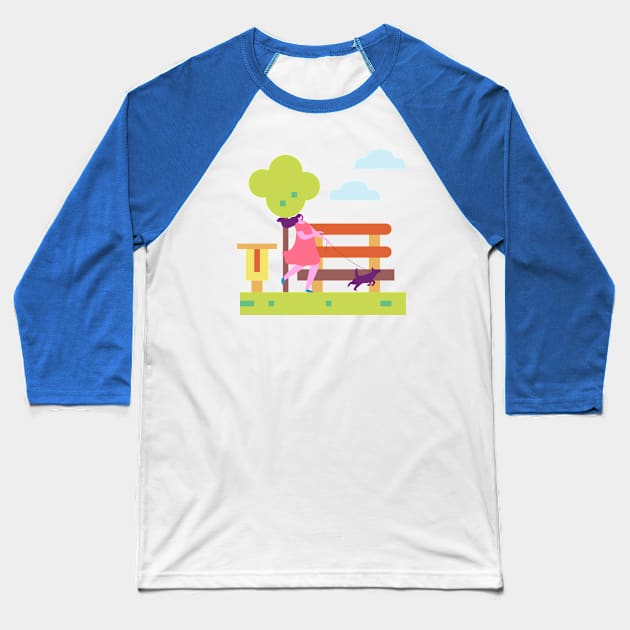 Walk The Dog Baseball T-Shirt by After Daylight Project